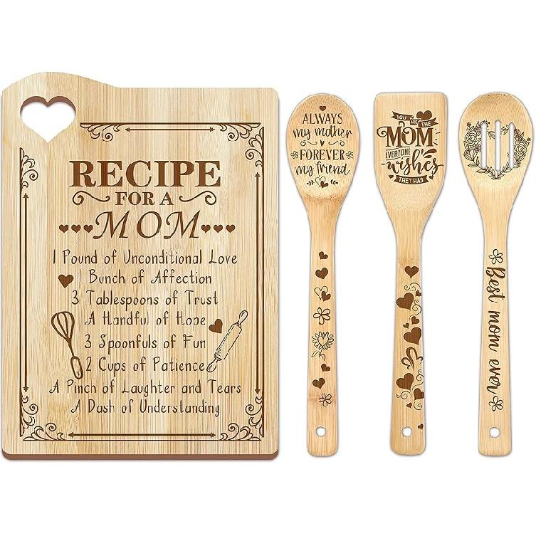 cocomong Mom Gifts from Daughter,Birthday Gift for Mom, Mother Kitchen Cutting Board from Son - Unique Gifts for Mom from Daughter - Cooking Board A-mom