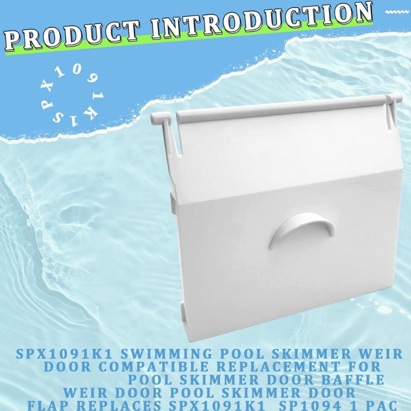 Skimmer Weir Door Plastic Lid Skimmer Door Flapper Weir Gate Assembly Pool Maintenance Tools for SP1091LX, SP1094