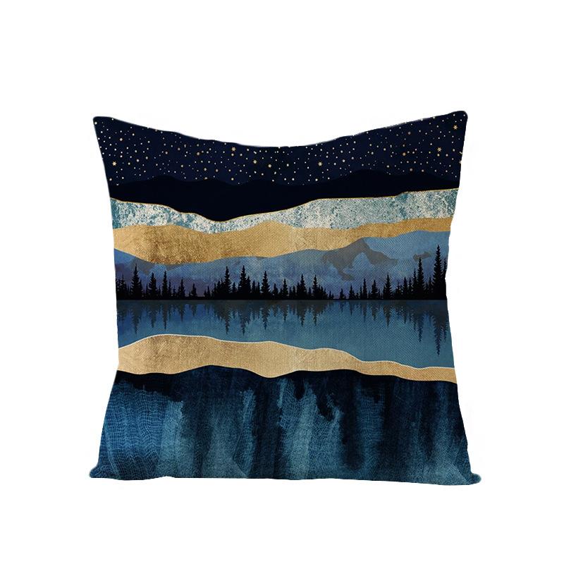 Home Landscape Polyester Pillowcase Home Digital Printing Sofa Cushion Waist Pillowcase