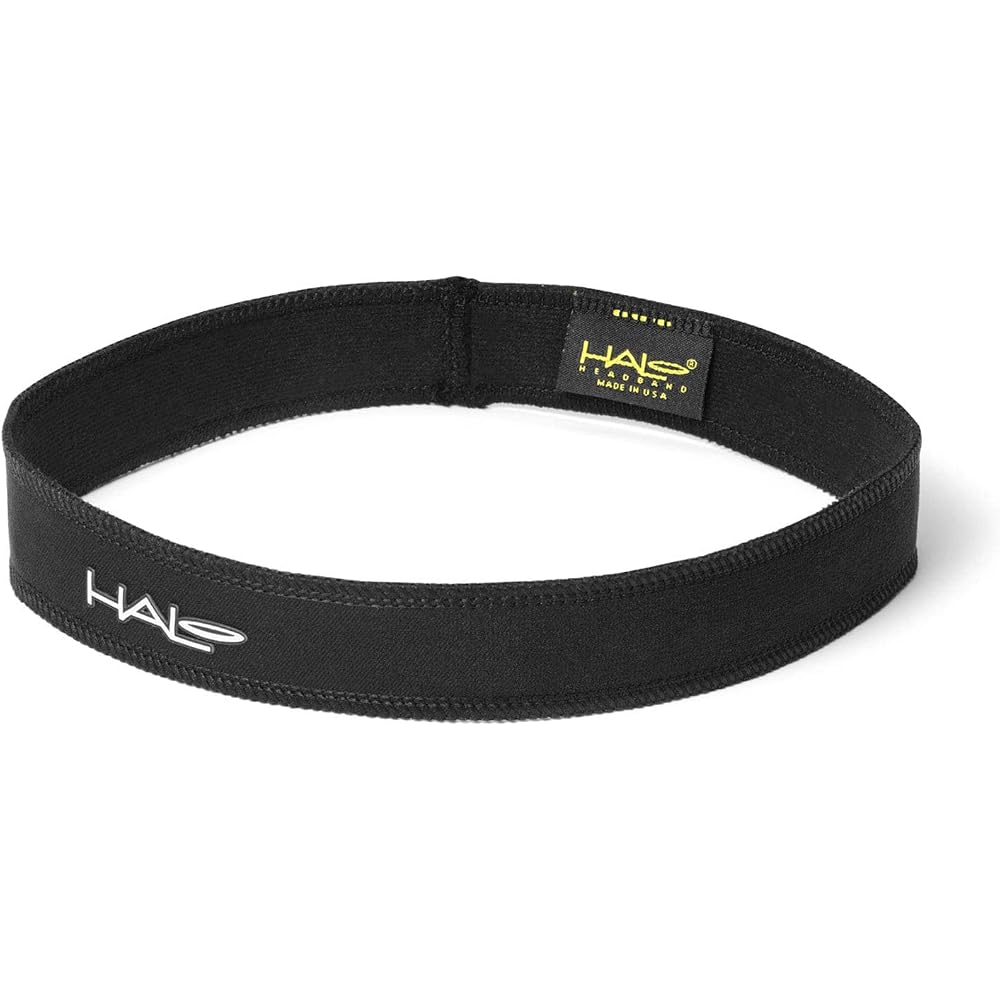 Halo Slim Sweatband Black 2.5cm Wide Headband for Sports and Fitness