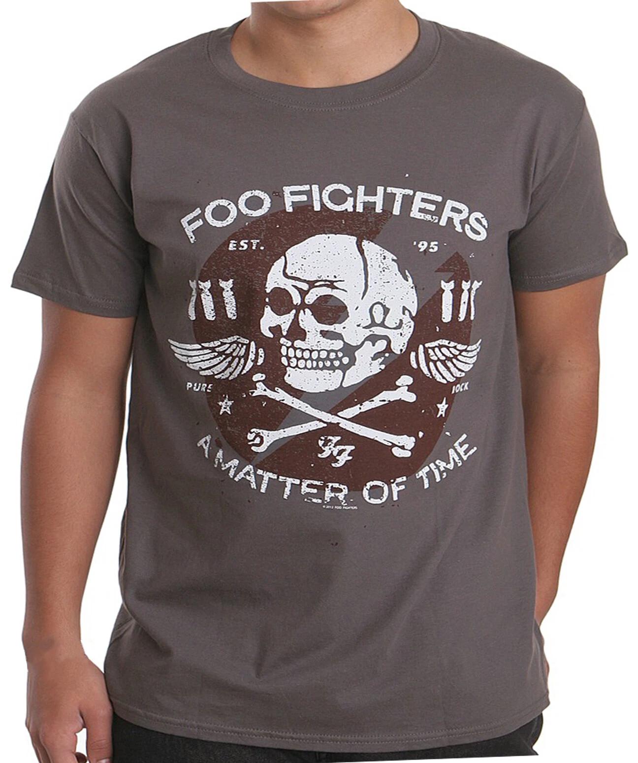 Official Foo Fighters T Shirt A Matter Of Time Grey Dave Grohl New S M L XL XXL S