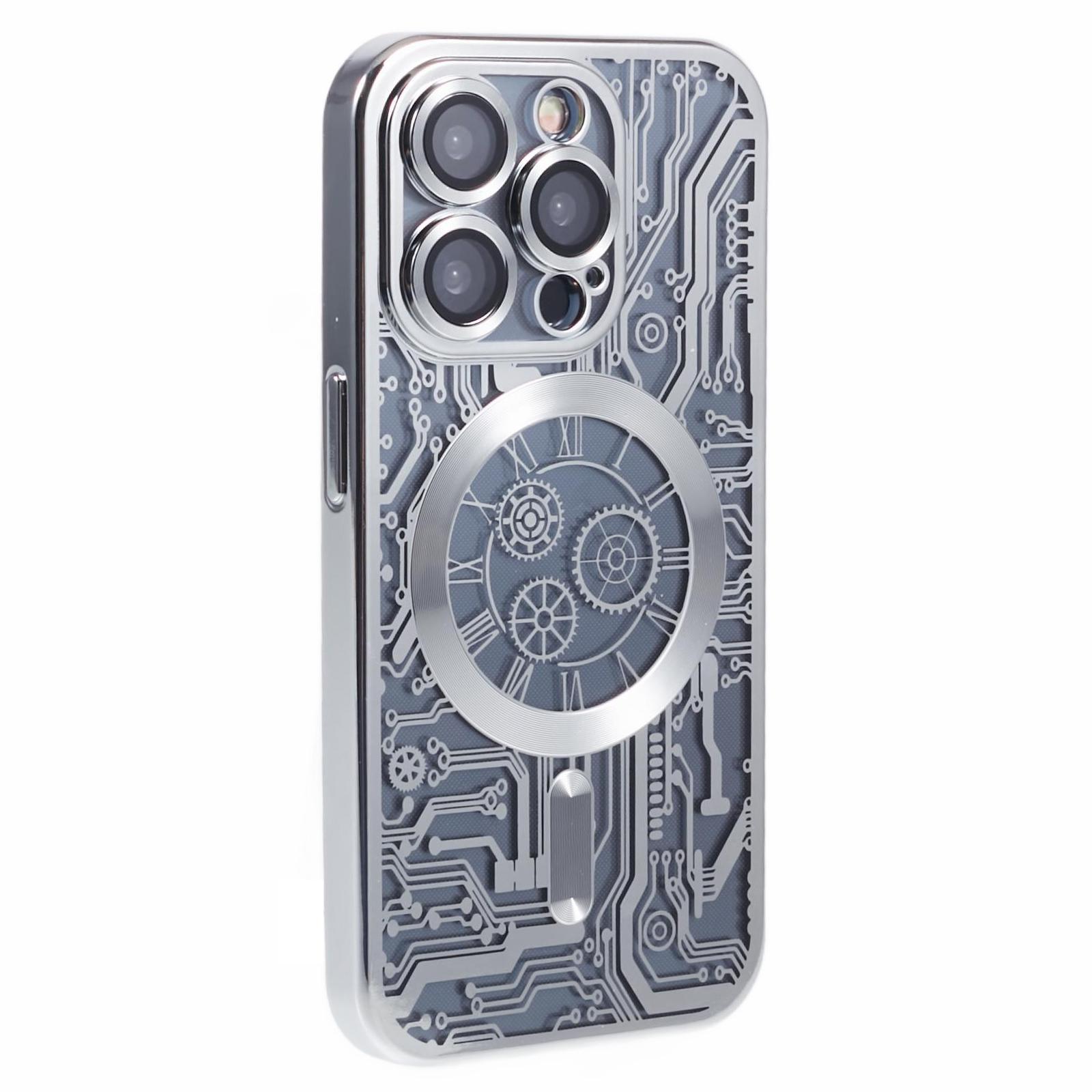 

AR Series For iPhone 15 Pro Max Case Compatible with MagSafe Electroplating TPU Cover Soft Case Silver