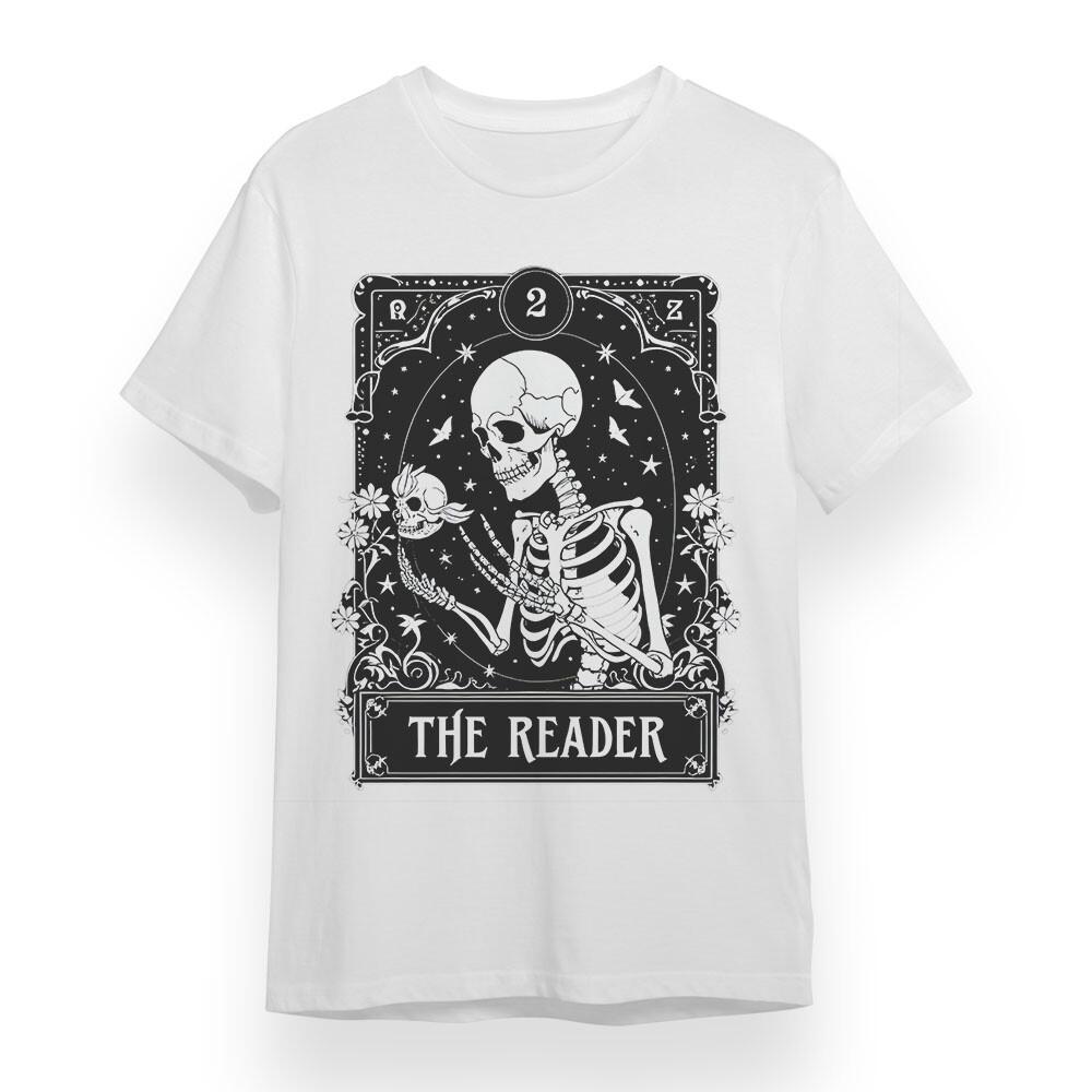 

Men s Classic T-shirt With Gothic Reader Unisex White 100% Cotton Plus Size Tee S
