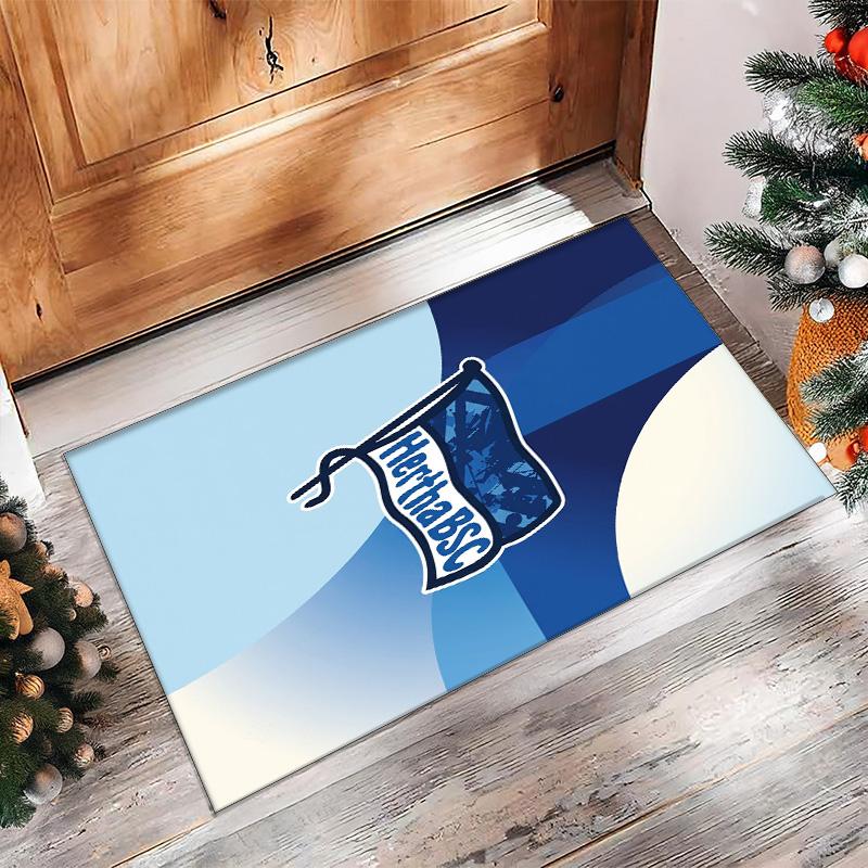 hertha bsc FC Soccer Football Pattern Soft Area Rug Non Slip Indoor Floor Carpet Sports Decor Mat for Bedroom