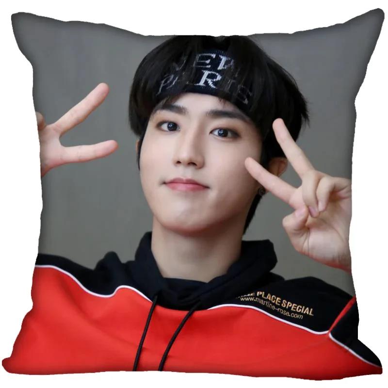 New Han Jisung KPOP Pillow Cover Bedroom Home Office Decorative Pillowcase Square Zipper Pillow Cases 45X45CM Satin Soft No Fade