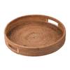 1pc Rattan Storage Basket Hand-Woven Vintage Tray Eco- Plate Multipurpose Home Decor Organizer Vietnam