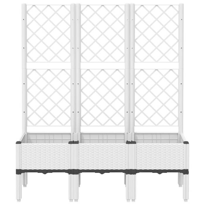 VidaXL Jardinière avec Treillis, Lit Surélevé, Bac à Fleurs, Pot de Plantes, Boîte à Fleurs Jardin Patio Terrasse Extérieur, 367929