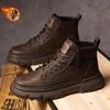Winter Velvet New Retro High-top Board Shoes Platform Casual Martin Boots British Style Middle Help