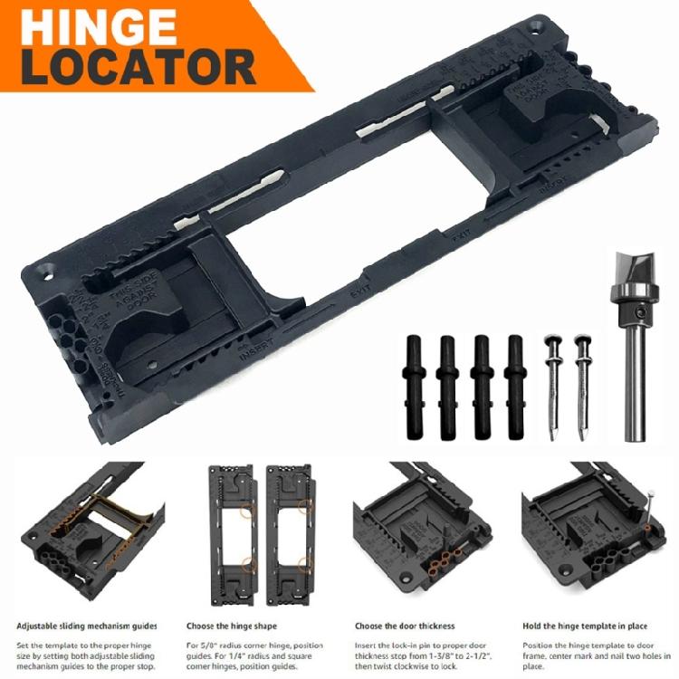 Comprehensive Door Hinge Mortiser Door Hinge Jig For Efficient Installation, Includes Router Bit And Guide Pins
