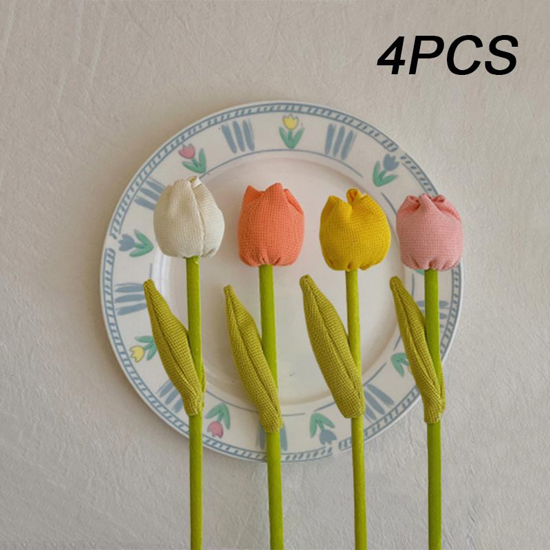 

1/4 шт. Искусственные цветы, настольное украшение, декоративный цветок, домашний декор, искусственные тюльпаны из ткани, креативные, 23 см 4pcs