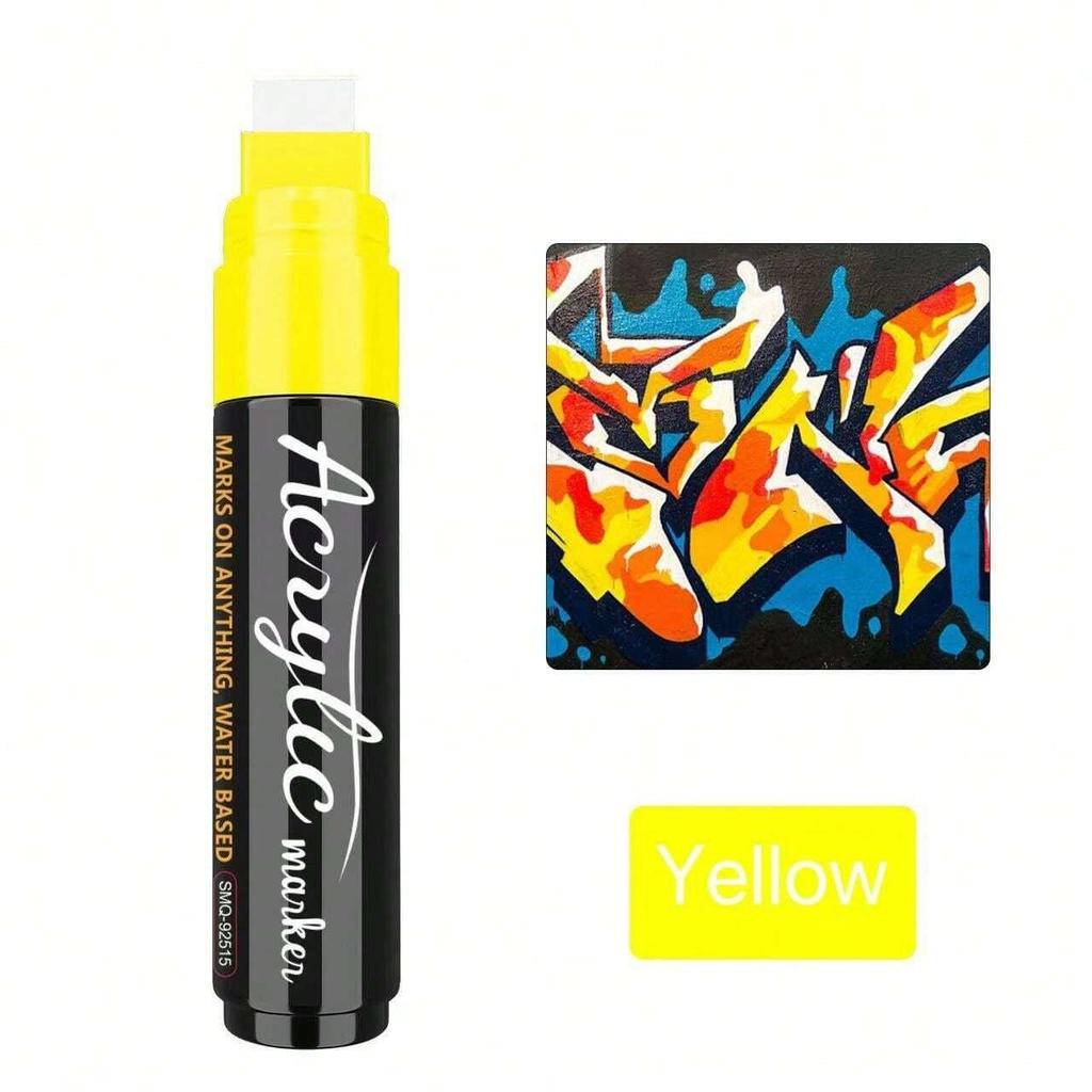 1pcs 15mm Large Capacity Acrylic Marker Pen Water-Based Painting & Graffiti Brush Pen For Art Use Student Back To School