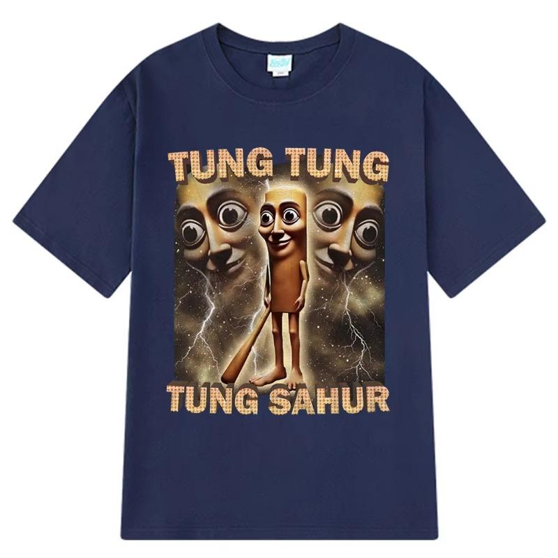 T-shirt Meme Chauve-souris de baseball drôle Tung Tung Sahur Vintage Vêtements Homme Style Mode T-shirts Unisexes Été T-shirts en Coton