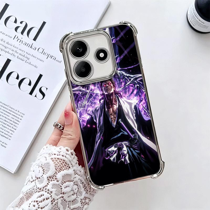 Bleach Aizen Sousuke Plating Phone Case For Xiaomi Redmi Note 14 15 Pro Plus 13 12 11 11S 11T 10 9S 9 5G Anti-Fall Airabag Cover