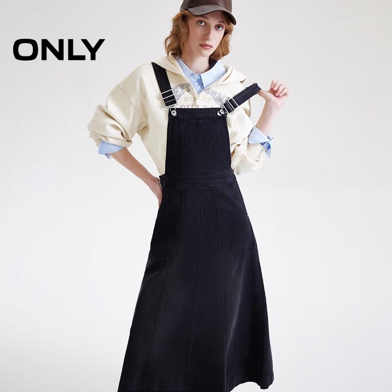 ONLY 2025 Spring Retro A-Line Adjustable Strap Denim Dress