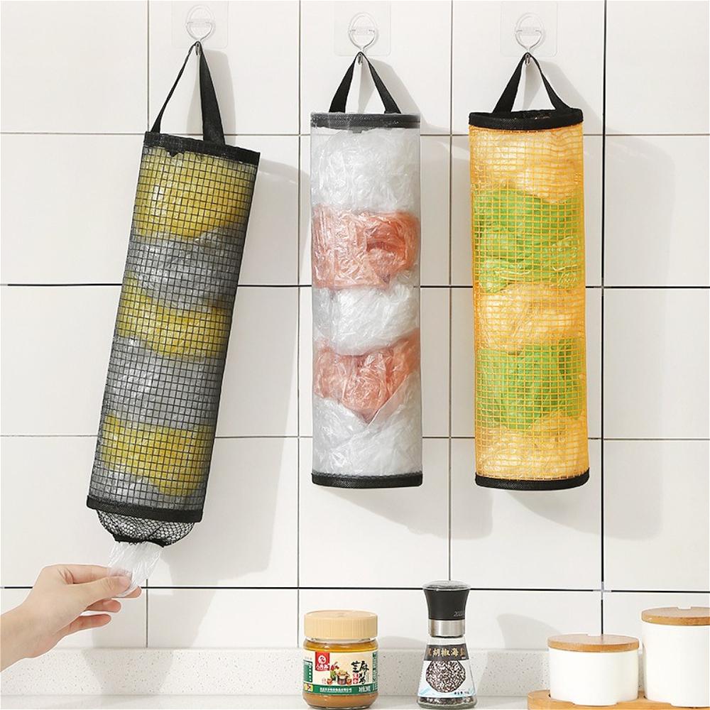 1/3PCS Wall-Mounted Garbage Bag Storage Holder | Space-Saving Kitchen Hanging Organizer | Household Storage with Hooks