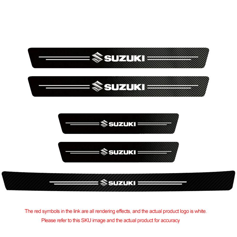 High-quality Carbon Fiber Car Door Sill Protector Sticker For Suzuki Jimny Samurai Vitara Swift Baleno Ignis Splash Kaiser Swace