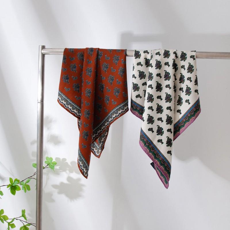 Double-sided Small Cashew Print Square Scarf Women Fashion Commuting Versatile Elegant Shawl