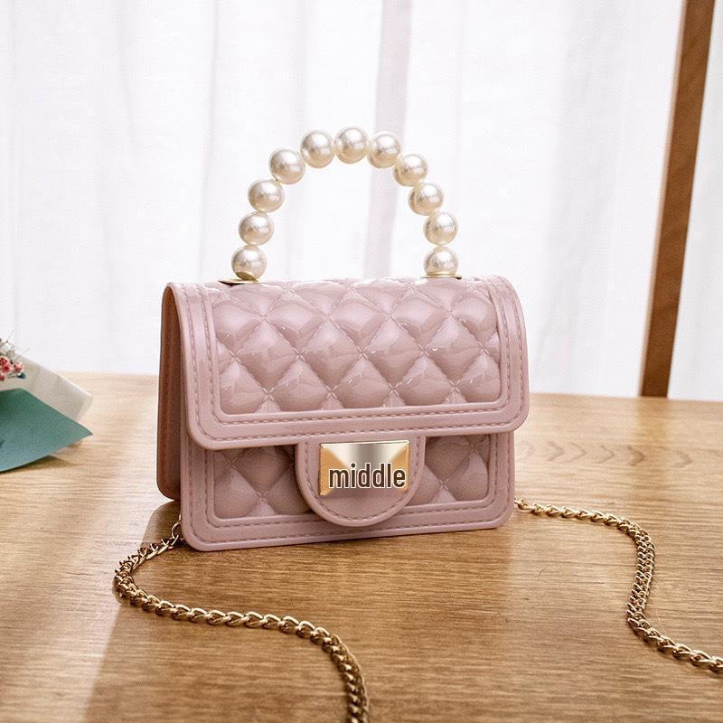 Women's Crossbody Argyle Jelly Bag with Pearl Coin Purse