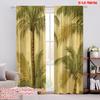 2pcs,2D Plane Printing Curtain Popular Tropical Illustration Versatile 100% Polyester (without Rod) Decorations Inside Perfect