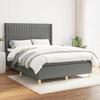 3132154 vidaXL Divan Bed with Mattress Dark Grey 140x200cm Fabric