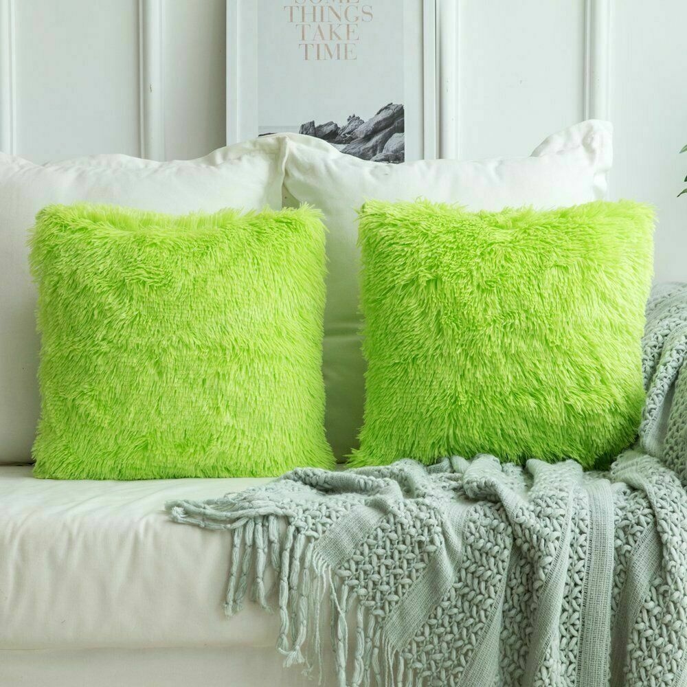 

45 СМ X 45 СМ Пушистая Искусственная Мягкая Плюшевая Подушка Чехол Подушка Домашняя Кровать Диван Декор зелёный