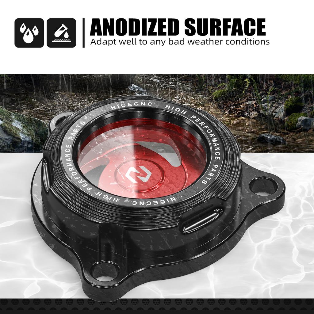 NICECNC For Suzuki DRZ400 DRZ400E DRZ400S DRZ400SM 2000-2024 DR-Z 400 400E 400S 400SM Transparent Engine Oil Filter Cap Cover