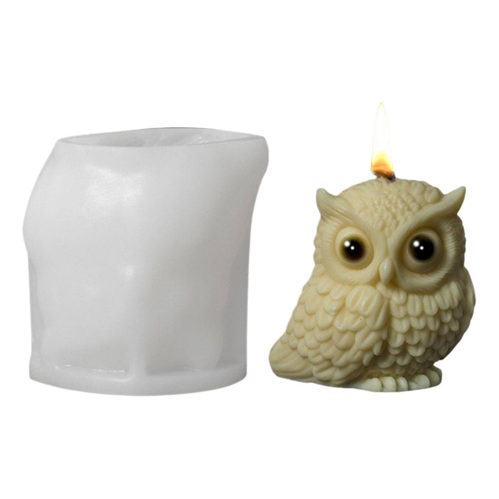 3D Owl Shape Silicone Candle Molds Animal Statue Silicone Candle Molds Candle Making Tool for Handmade Craft