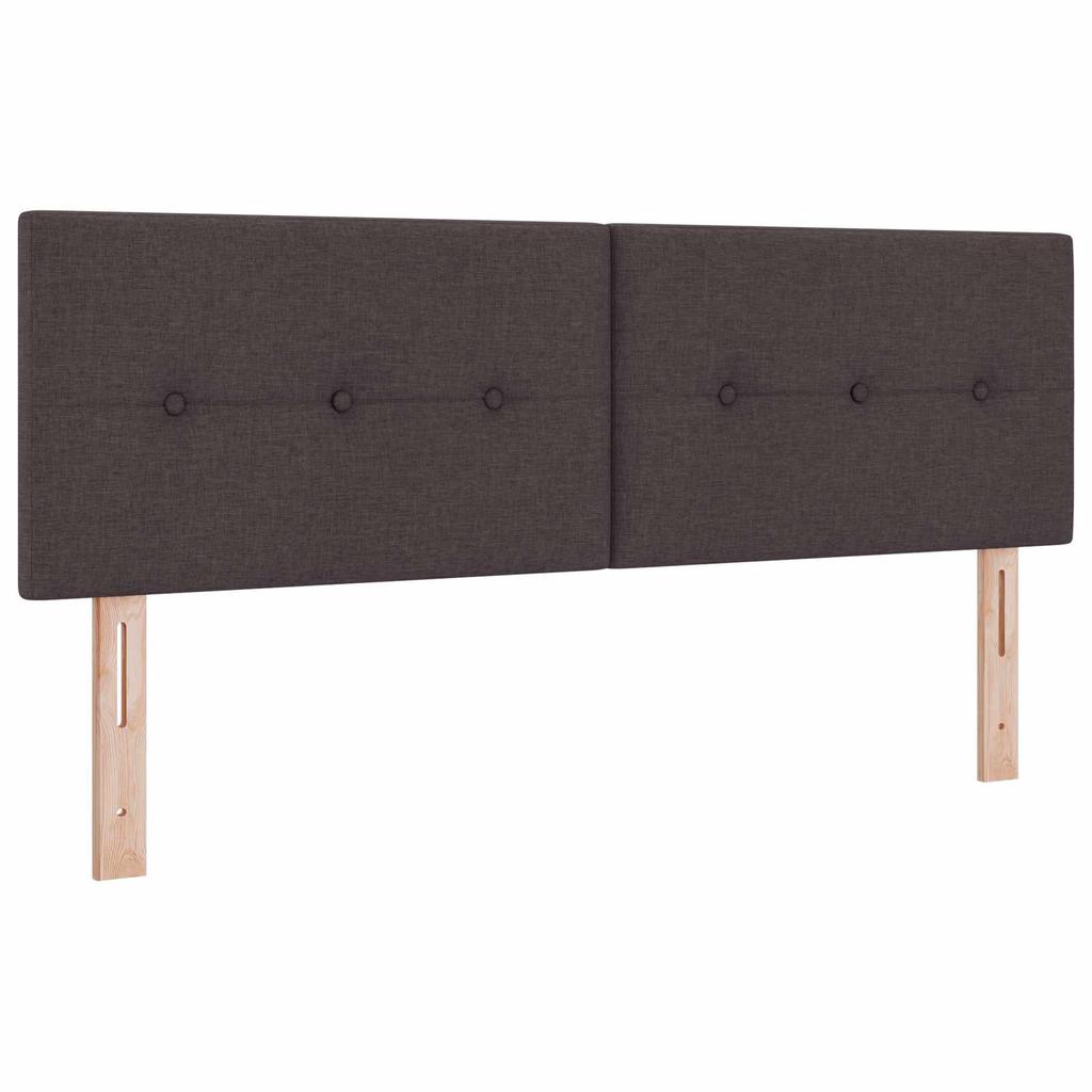 Box Spring Bed with Mattress Dark Brown 140 X 190 Cm Fabric