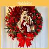Elegant Handcrafted Red Cross Star Lantern Christmas Wreath With Jesus And Virgin Mary Festive Holiday Decor