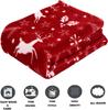 VIKAMA Wine-Red Reindeer Soft Christmas Print Blanket - A Warm And Comfortable Blanket For Home Decoration, Machine Washable