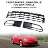 Front Bumper Lower Grille + Fog Light Grill Fit VW Beetle 2012-2016 W/ Chrome
