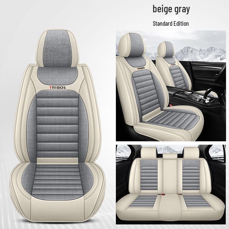 Linen Wrapped All-Season Breathable Car Seat Cushion Mat