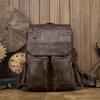 Handmade Cowhide Korean Backpack Men's Casual Trend School Bag College Style Personalized Leather Men's Bag
