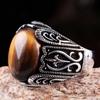 2026 New Alloy Ring Fashion Oval Turtle Face Tiger's Eye Stone Men's Simple Men's Ring Ring