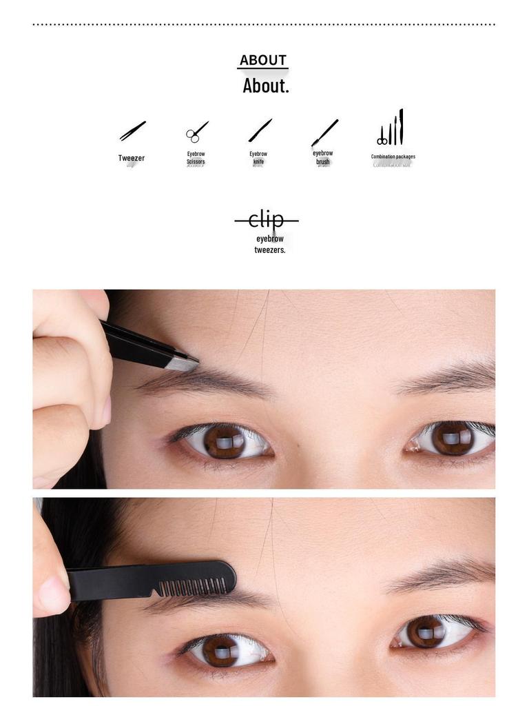 Detachable Eyebrow Razor & Scissors Beauty Set with Eyelash Brush and Comb