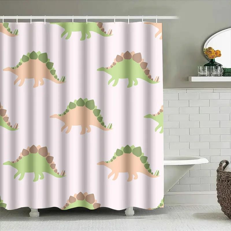 

Charming Cartoon Shower Curtain Bathroom Decor For Kids Room Pink Green Yellow White Polyester Fabric Rain Shower W60H190(CM)-1 Pcs
