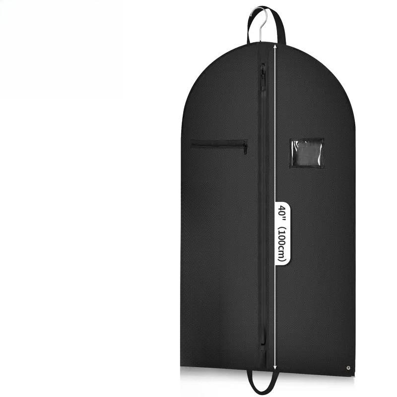 

Hanging Clothes Dust Cover Household Dust Proof Garment Bag for Suit Coat Overcoat Down Jacket Wardrobe Storage 60x100cm чорний