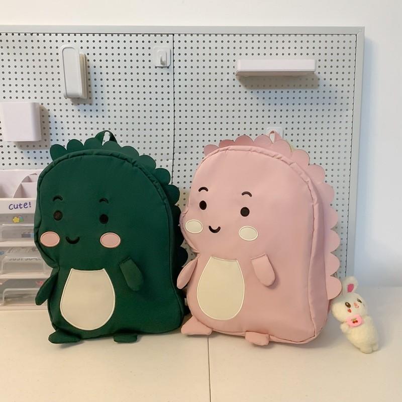 Lovely Girl's Nylon Backpack With Fun Dinosaur Design Spacious And Wear-resistant Fashionable School Bag
