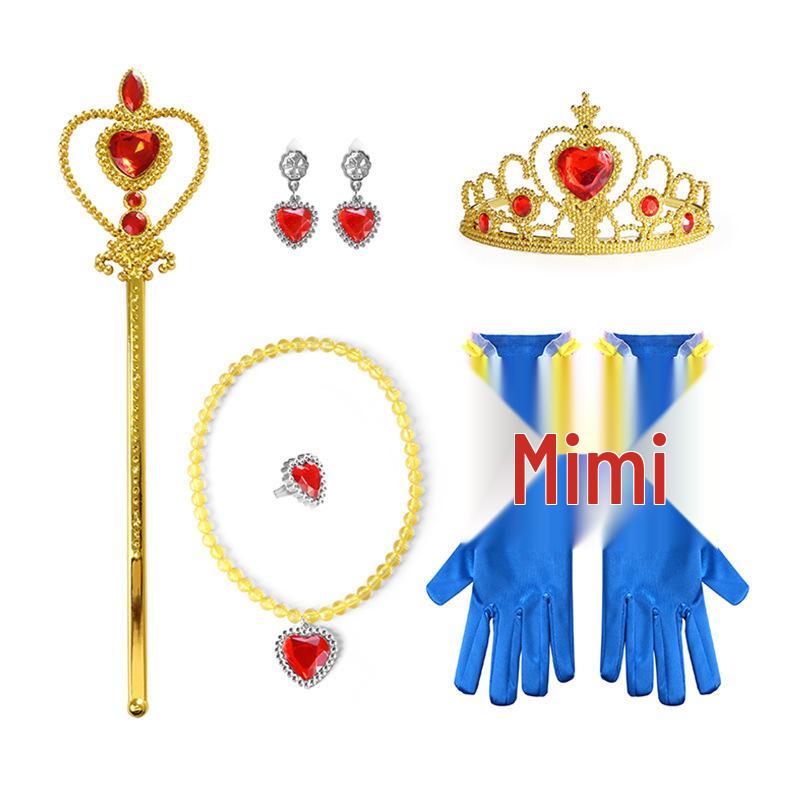 Fairytale Frozen Magic Wand & Jewelry Set: Princess Crown, Necklace, Gloves - Perfect Halloween or Birthday Gift for Girls