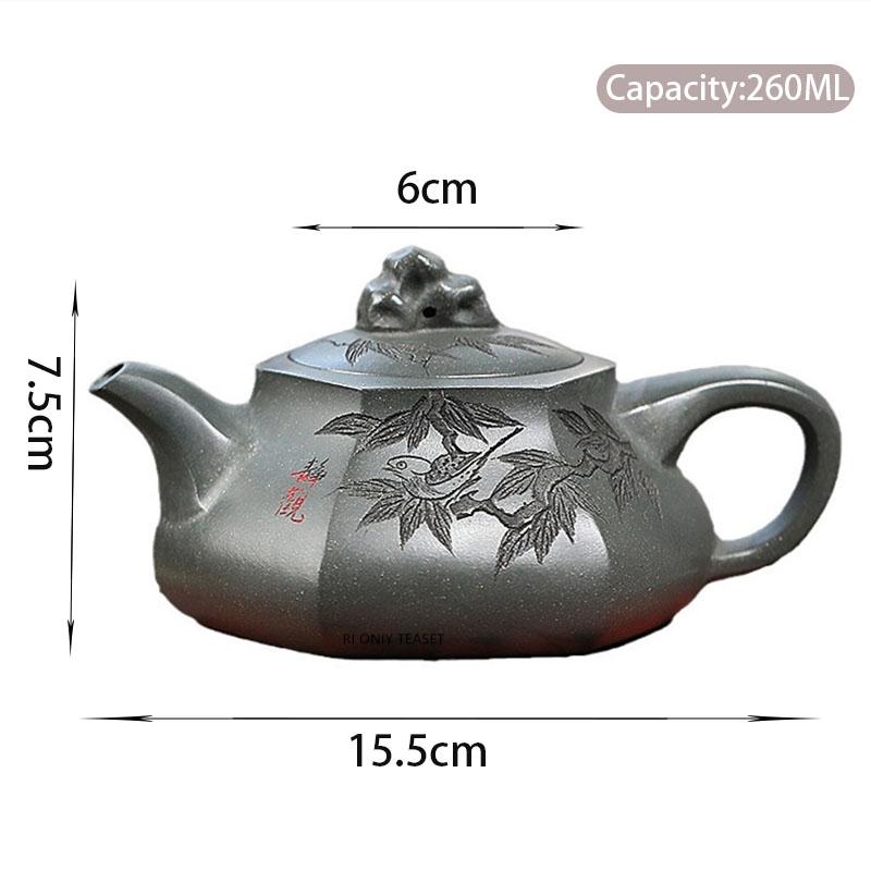 

260ml Chinese Yixing Purple Clay Teapots Famous Handmade Tea Pot Beauty Zisha Kettle Teaware Customized Tea Ceremony Gifts