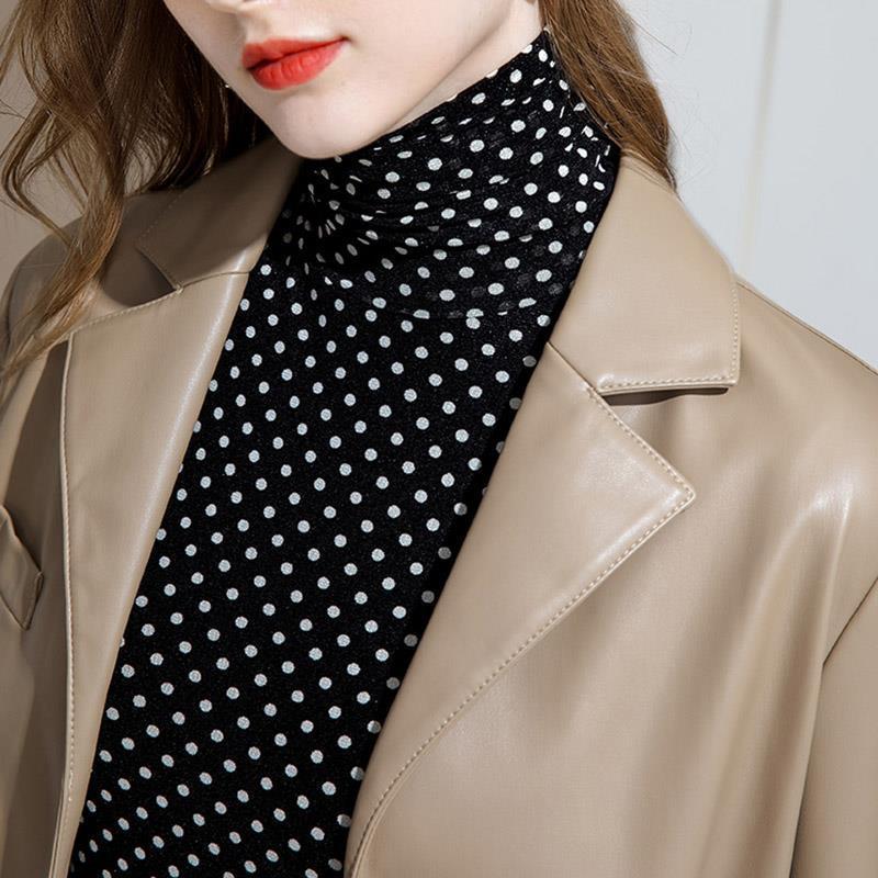 Autumn Turtleneck Bottoming Women's Inner Long-sleeved T-shirt Net Yarn Top