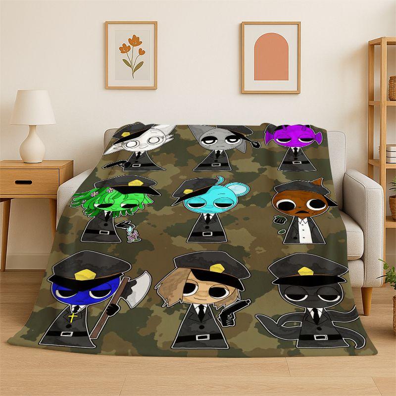 Music Sprunki Incredibox Game Soft Flannel Throw Blanket,Cozy Blanket for Bed,Couch,Sofa,Bedroom,Living Room,Travel,Picnic Kids