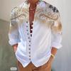 Men's Spring Summer Long Sleeve Shirt Paisley Gradient Print Stand Collar Button Down