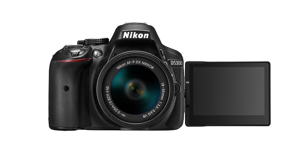 Nikon D5300 Digital SLR Camera with VR Lens Black AF-P 18-55 Kit, (D5300LKP18-55)
