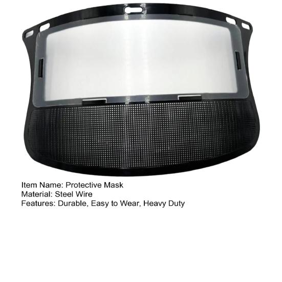 Ocelová drátěná síťka Obličejový štít Připevnění k bezpečnostním přilbám Plná ochrana obličeje před létajícími částicemi Odolný chránič obličeje pro lesnictví a venkovní práce