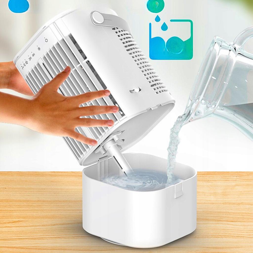 Mini Air Conditioner Desk Fan Quiet Water Cooler 900Ml Led