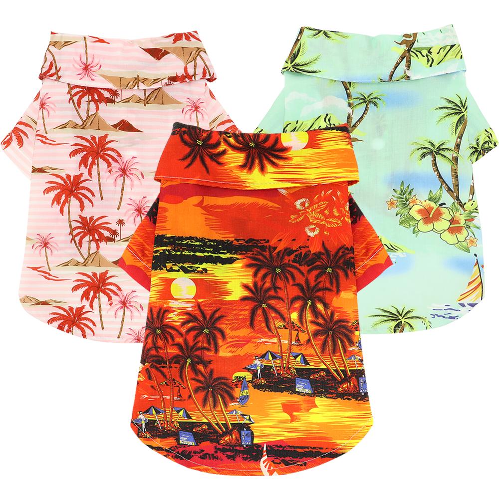 

Летняя одежда для собак Мода Пляжный щенок Кошка Рубашка Гавайский стиль Повседневная одежда для домашних животных Рубашки для маленьких средних собак Кошки Чихуахуа
