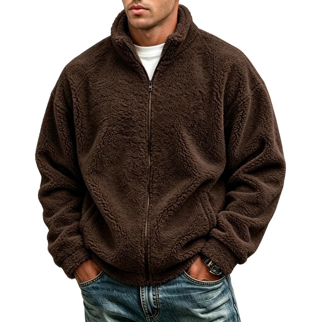 Men's Casual Long Sleeve Zip-Up Jacket for Everyday Wear