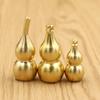 Traditional Chinese Natural Feng Shui Brass Gourd Brass Mental Golden Wu Lou Health Enhance Luck Ornament Home Decor