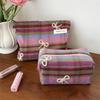 Zipper Checkered Makeup Bag Sweet Pen Case Casual Toiletry Bag  Travel